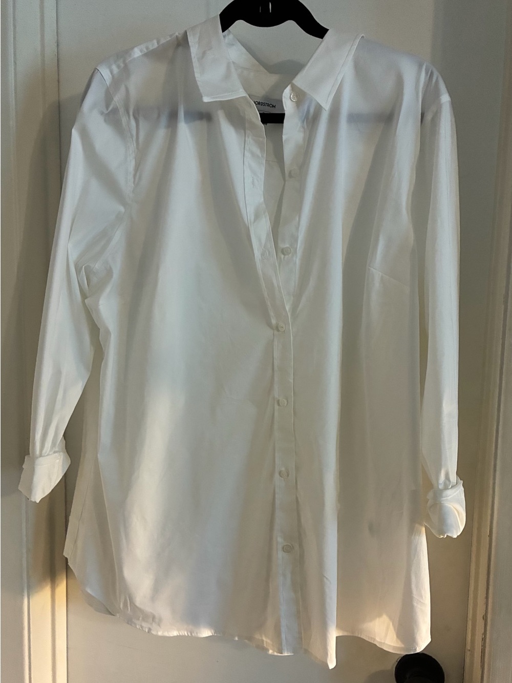 Nordstrom Women’s White Button-Front Dress Shirt